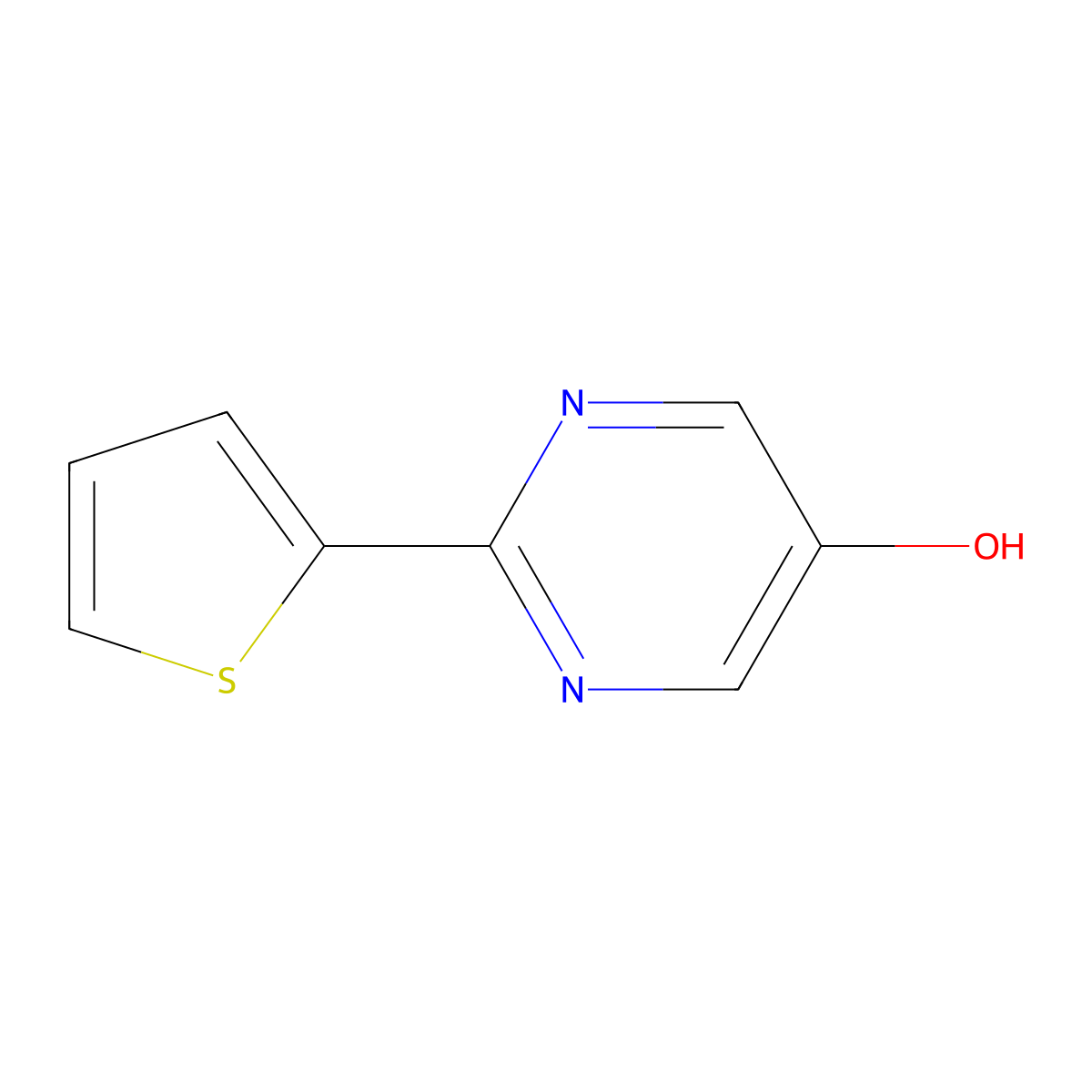 5-Hydroxy-2-(2-thienyl)pyrimidine molecular structure, CAS 1353853-56-1