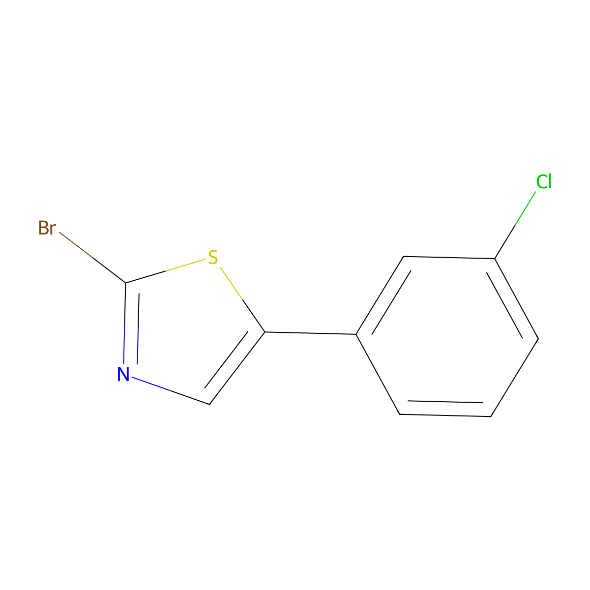 2-Bromo-5-(3-chlorophenyl)thiazole molecular structure, CAS 1353853-57-2