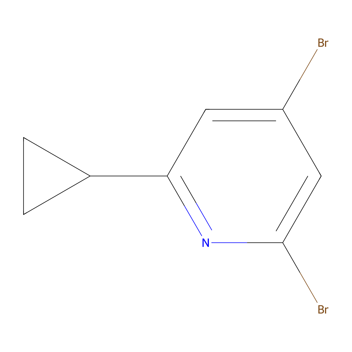 2,4-Dibromo-6-cyclopropylpyridine molecular structure, CAS 1353853-59-4