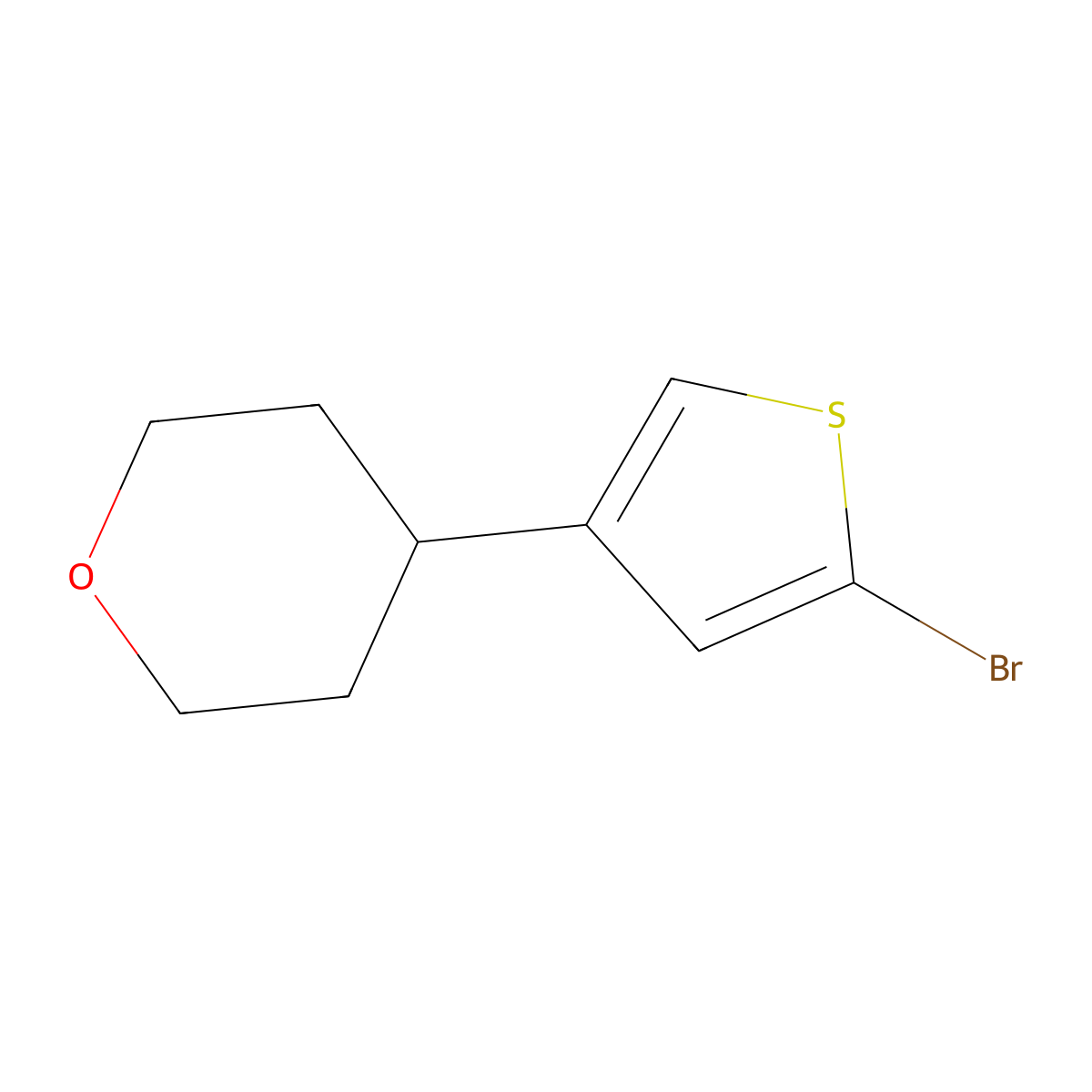 2-Bromo-4-(4-tetrahydropyranyl)thiophene molecular structure, CAS 1353853-60-7