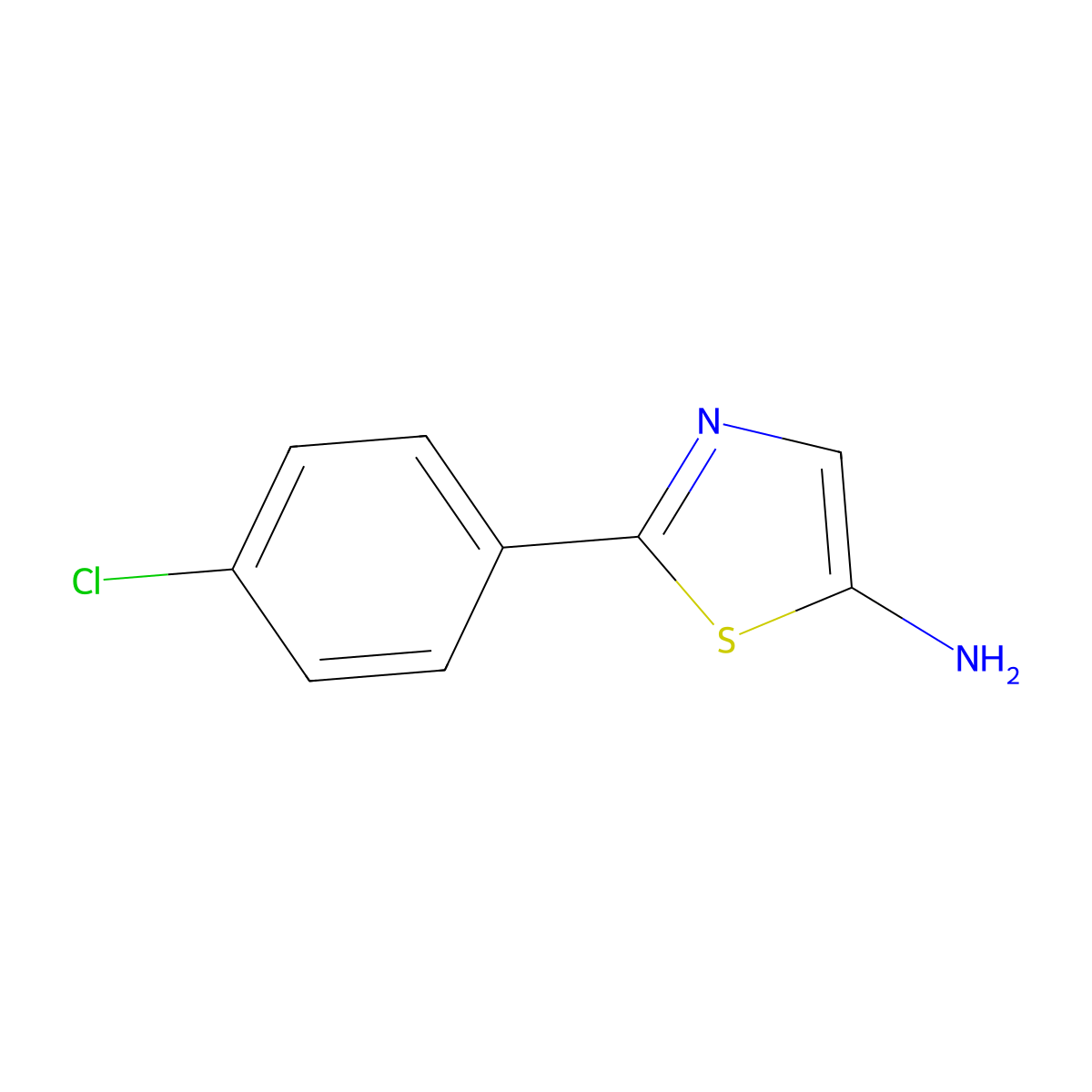 2-(4-Chlorophenyl)thiazol-5-amine molecular structure, CAS 1353853-61-8