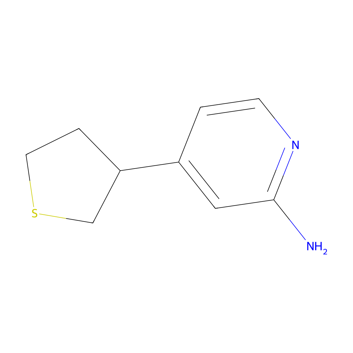 2-Amino-4-(tetrahydrothiophen-3-yl)pyridine molecular structure, CAS 1353853-62-9