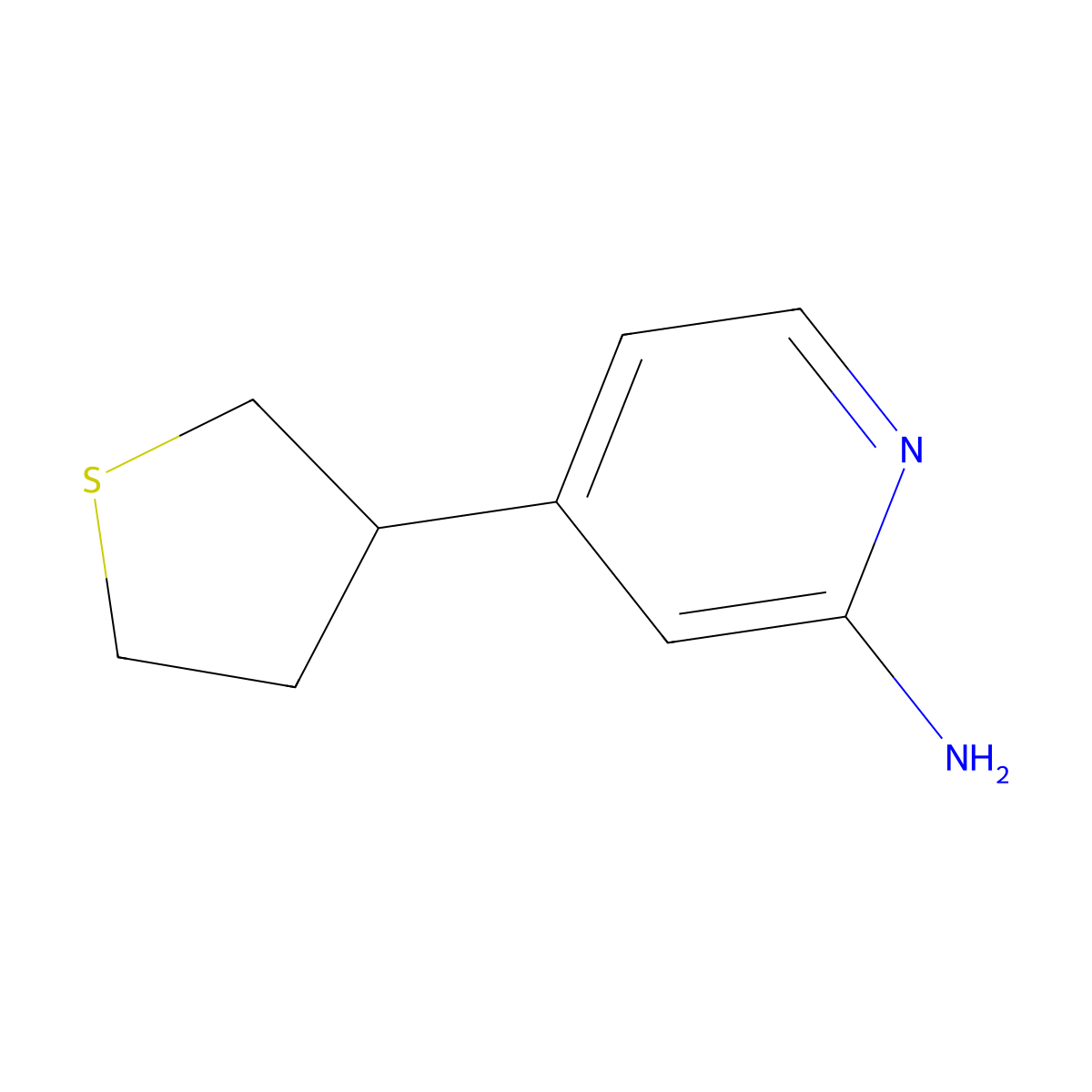 2-Amino-4-(tetrahydrothiophen-3-yl)pyridine molecular structure, CAS 1353853-62-9