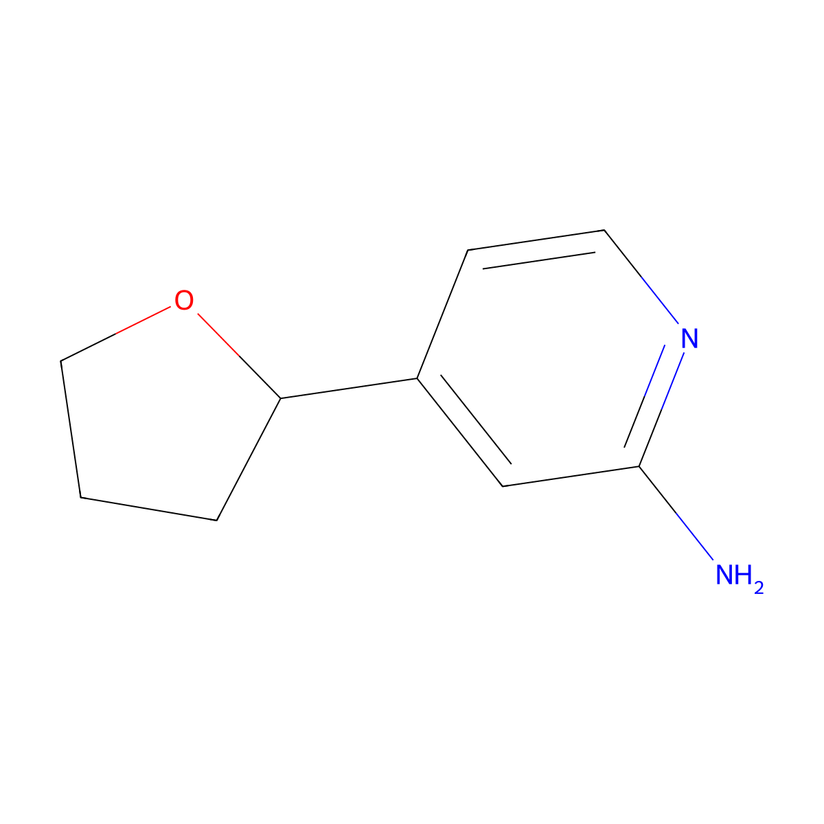 4-(Oxolan-2-yl)pyridin-2-amine molecular structure, CAS 1353853-63-0