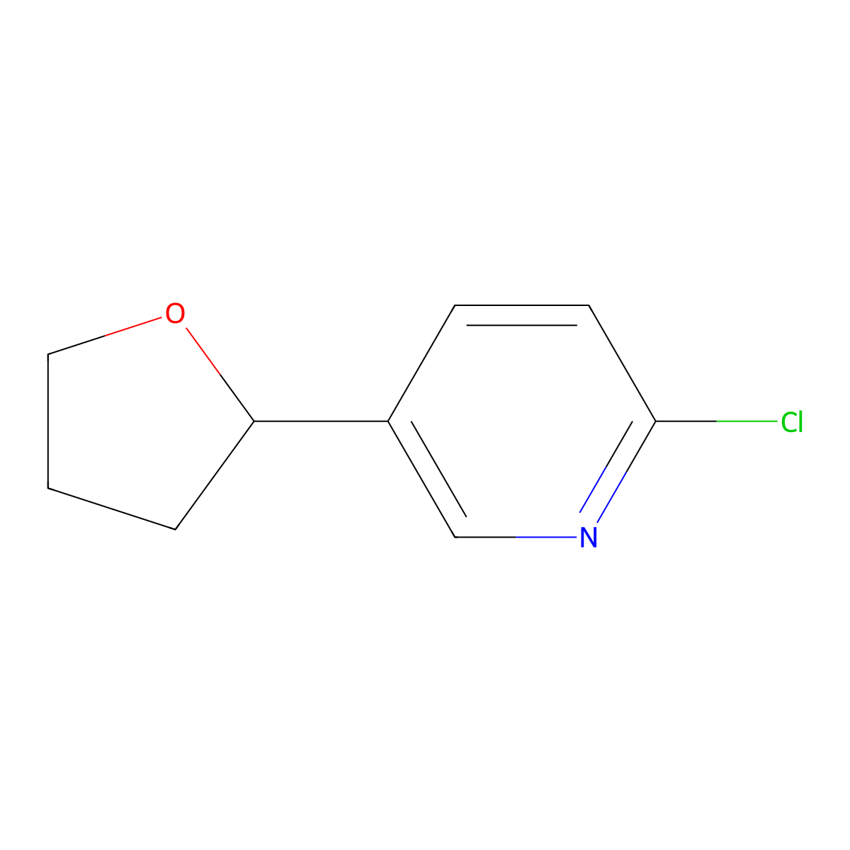 2-Chloro-5-(oxolan-2-yl)pyridine molecular structure, CAS 1353853-66-3