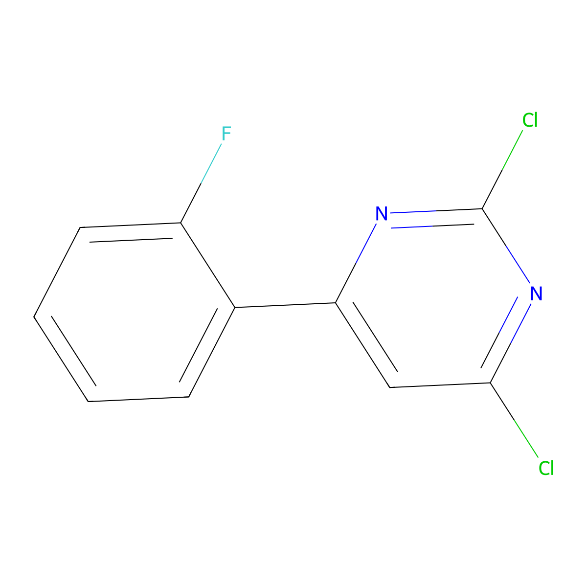 2,4-Dichloro-6-(2-fluorophenyl)pyrimidine molecular structure, CAS 1353853-67-4