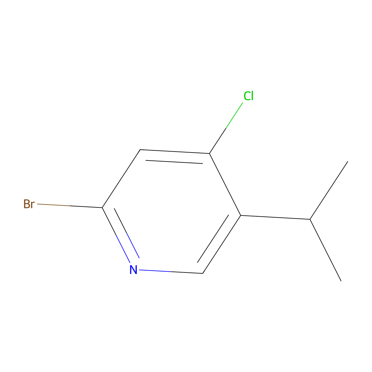 2-Bromo-4-chloro-5-(iso-propyl)pyridine molecular structure, CAS 1353853-68-5