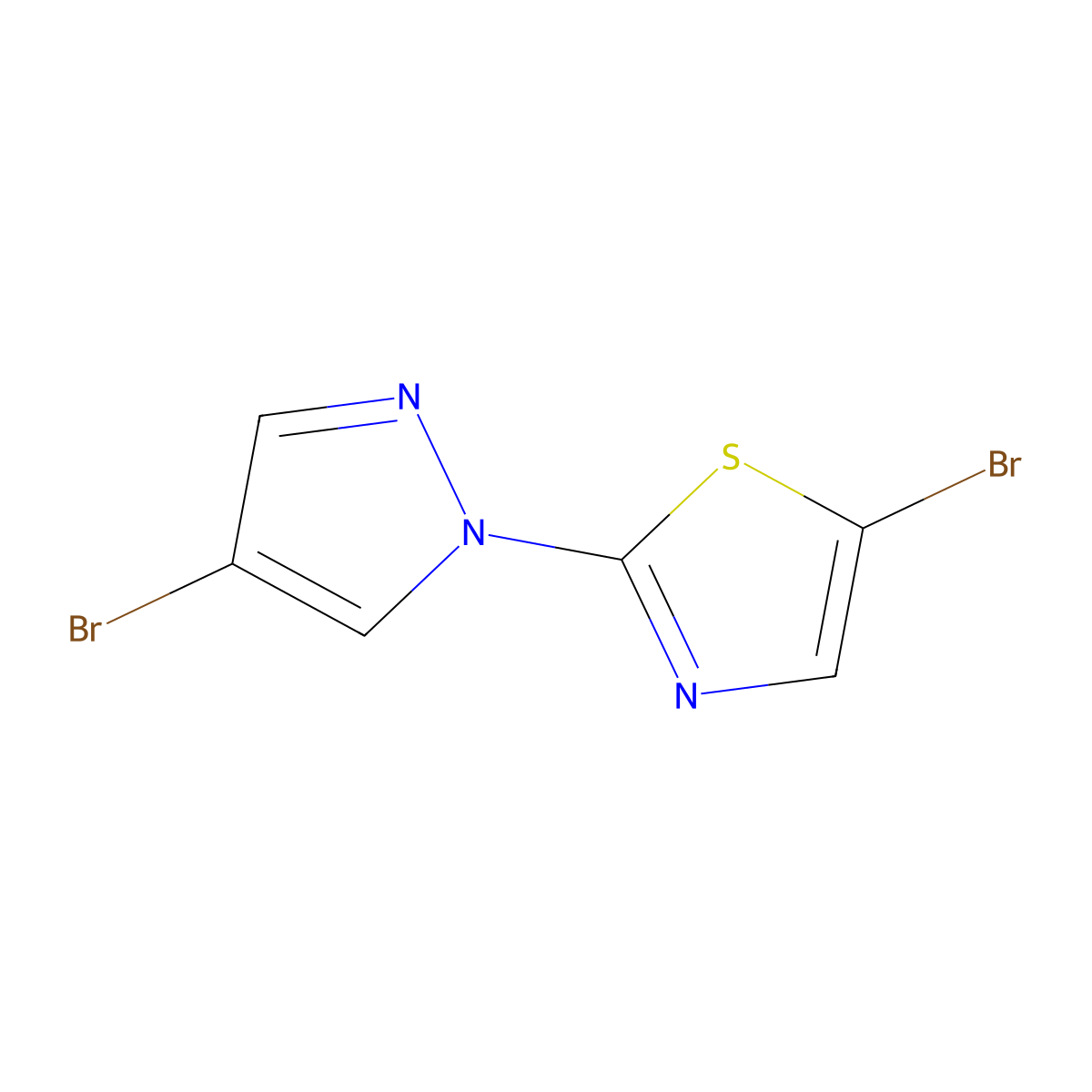 1-(5-Bromothiazol-2-yl)-4-bromopyrazole molecular structure, CAS 1353853-72-1