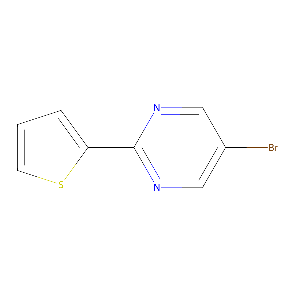 5-Bromo-2-(thiophen-2-YL)pyrimidine molecular structure, CAS 1353853-77-6