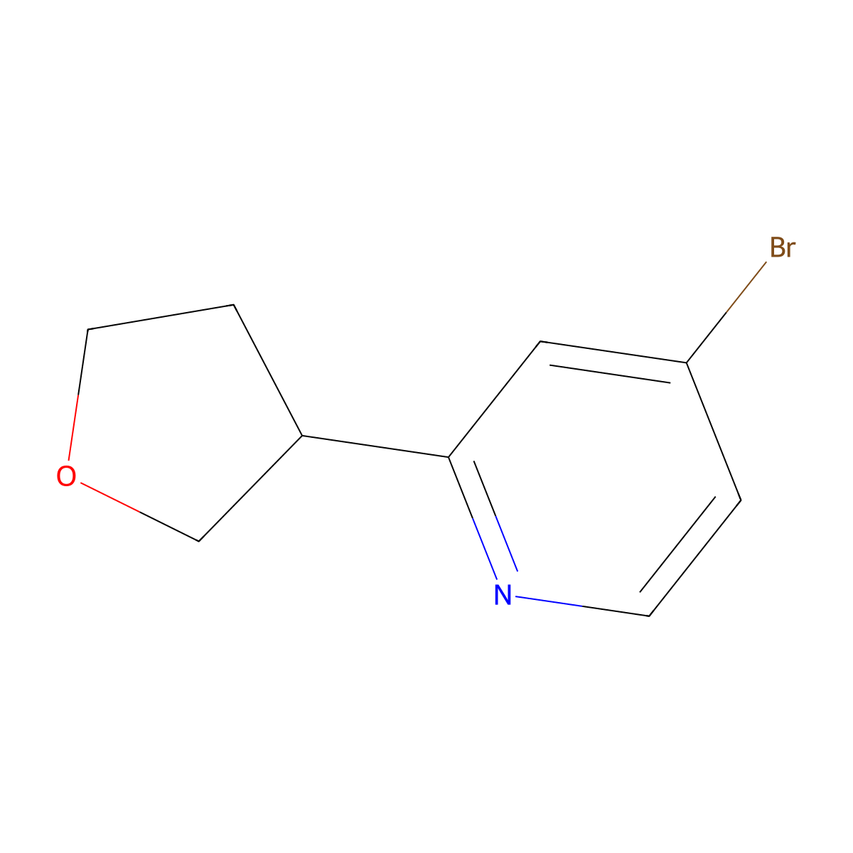 4-Bromo-2-(3-tetrahydrofuranyl)pyridine molecular structure, CAS 1353853-78-7