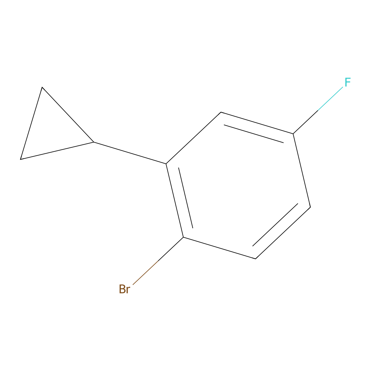 1-Bromo-2-cyclopropyl-4-fluorobenzene molecular structure, CAS 1353853-80-1