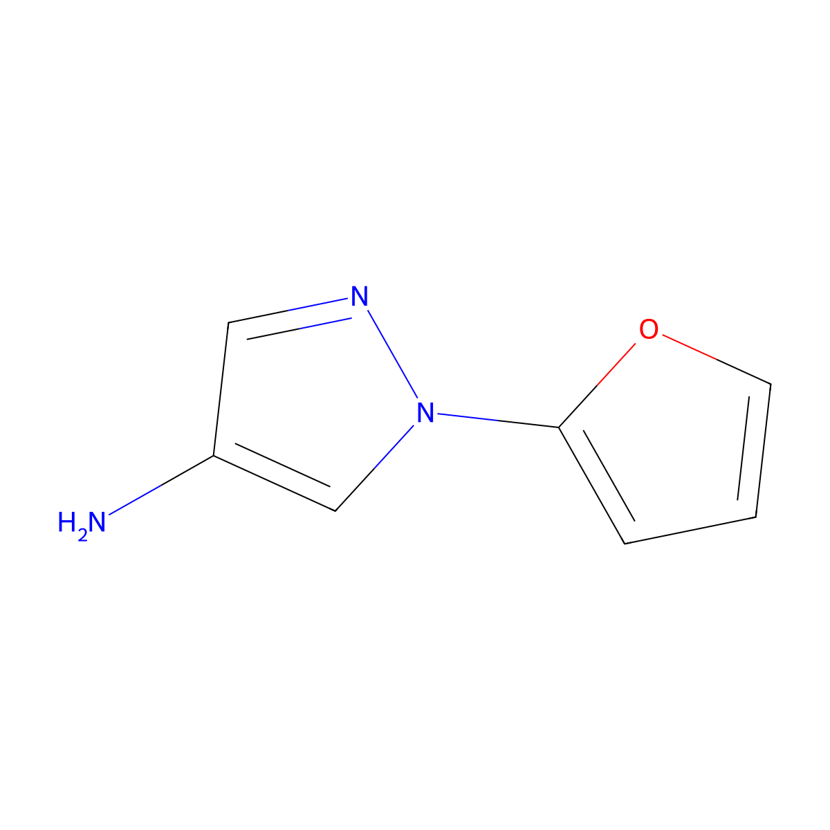 4-Amino-1-(2-furyl)pyrazole molecular structure, CAS 1353853-83-4