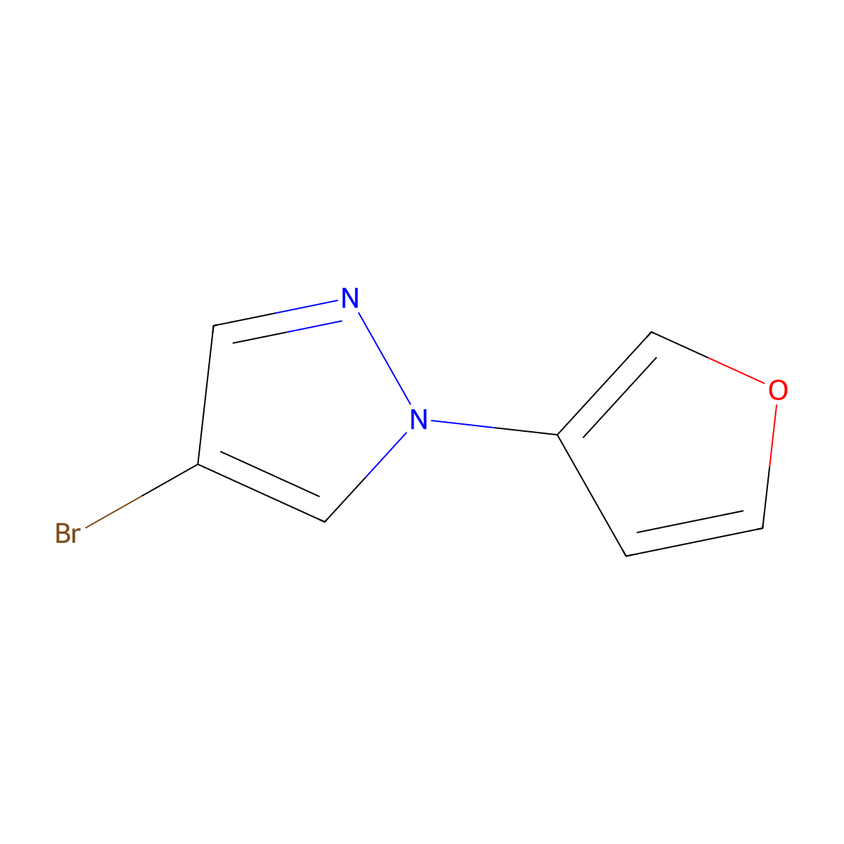 4-Bromo-1-(3-furyl)pyrazole molecular structure, CAS 1353853-85-6