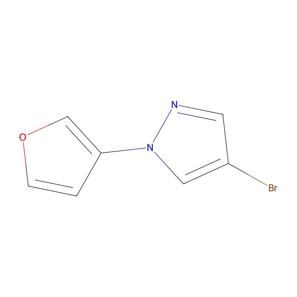 4-Bromo-1-(3-furyl)pyrazole molecular structure, CAS 1353853-85-6