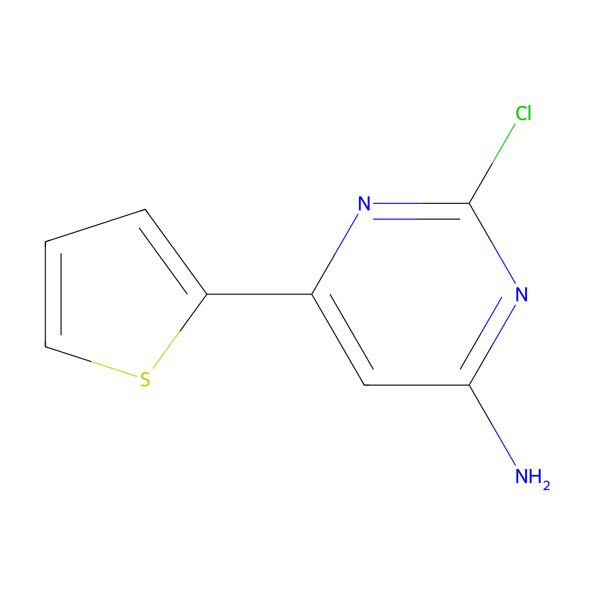 2-Chloro-4-amino-6-(2-thienyl)pyrimidine molecular structure, CAS 1353853-87-8