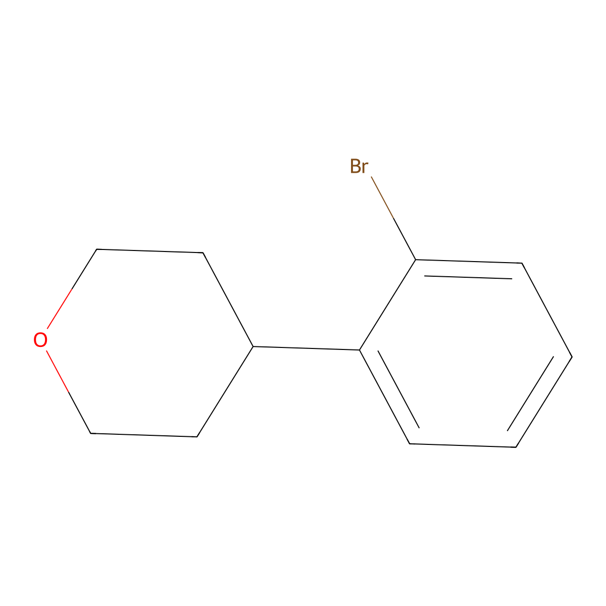4-(2-Bromophenyl)oxane molecular structure, CAS 1353853-89-0