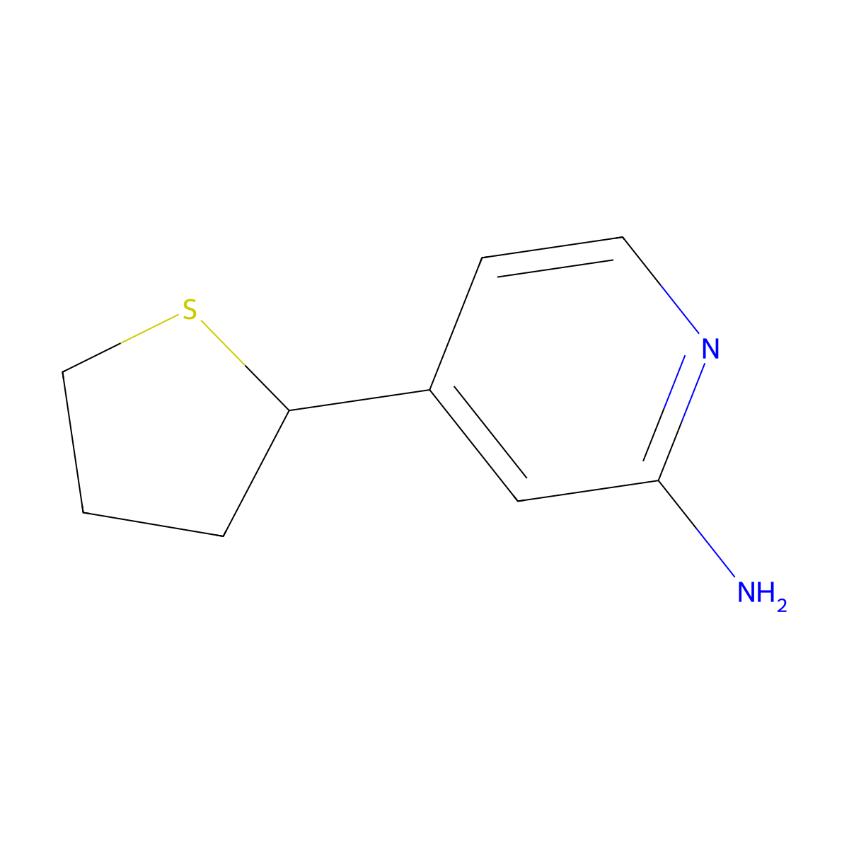 2-Amino-4-(tetrahydrothiophen-2-yl)pyridine molecular structure, CAS 1353853-90-3