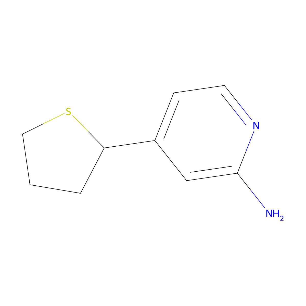 2-Amino-4-(tetrahydrothiophen-2-yl)pyridine molecular structure, CAS 1353853-90-3