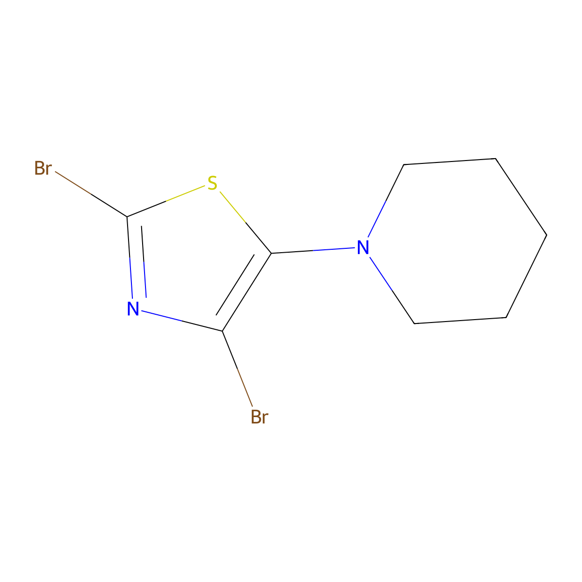 2,4-Dibomo-5-piperidinothiazole molecular structure, CAS 1353853-91-4