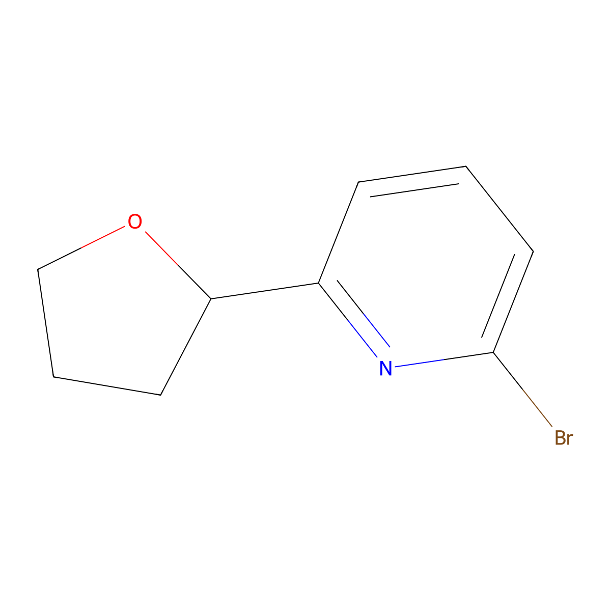 2-Bromo-6-(oxolan-2-yl)pyridine molecular structure, CAS 1353853-93-6