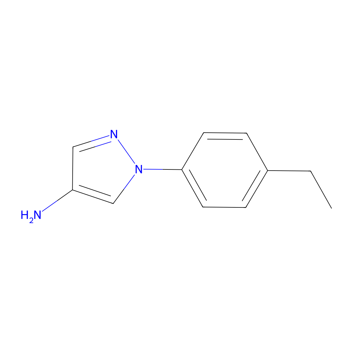 1-(4-Ethylphenyl)-1H-pyrazol-4-amine molecular structure, CAS 1353853-95-8