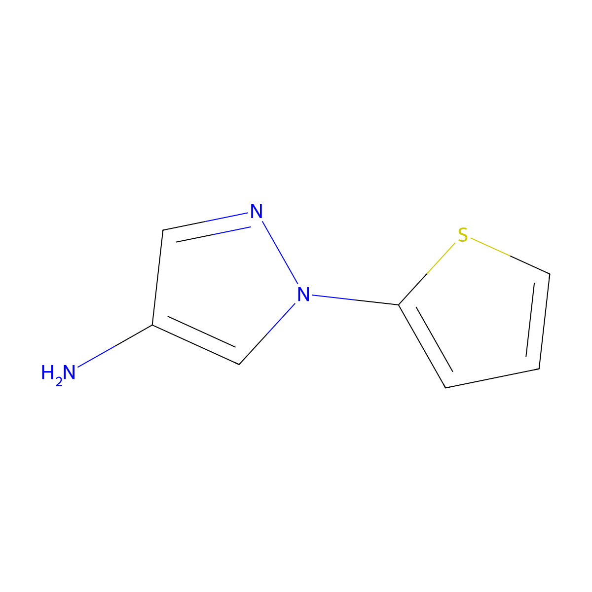 4-Amino-1-(2-thienyl)pyrazole molecular structure, CAS 1353854-00-8