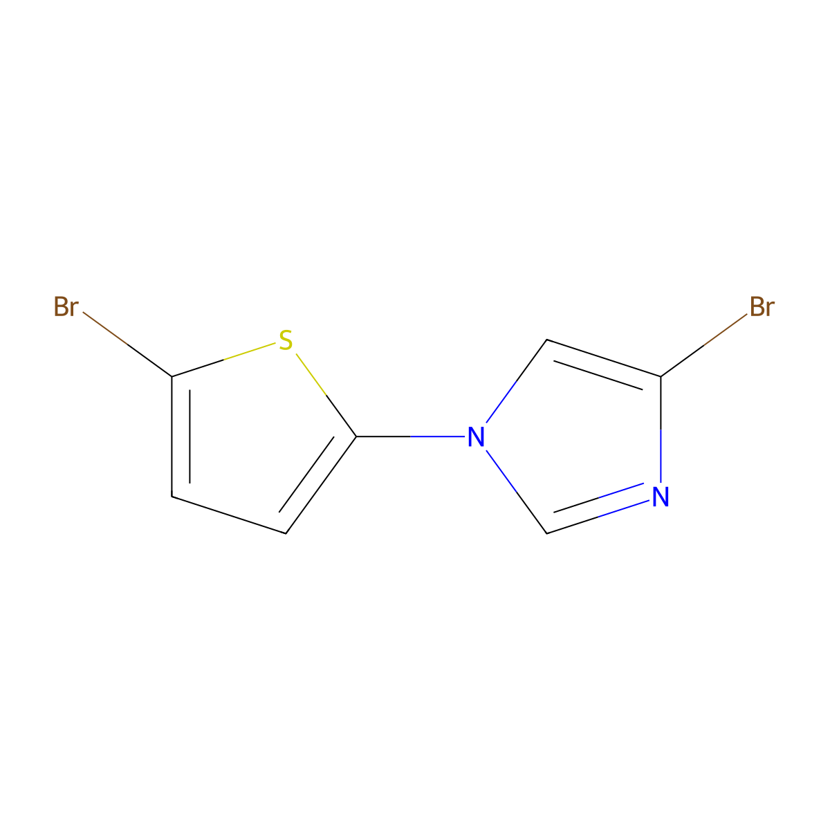 4-Bromo-1-(5-bromo-2-thienyl)-1H-imidazole molecular structure, CAS 1353854-02-0