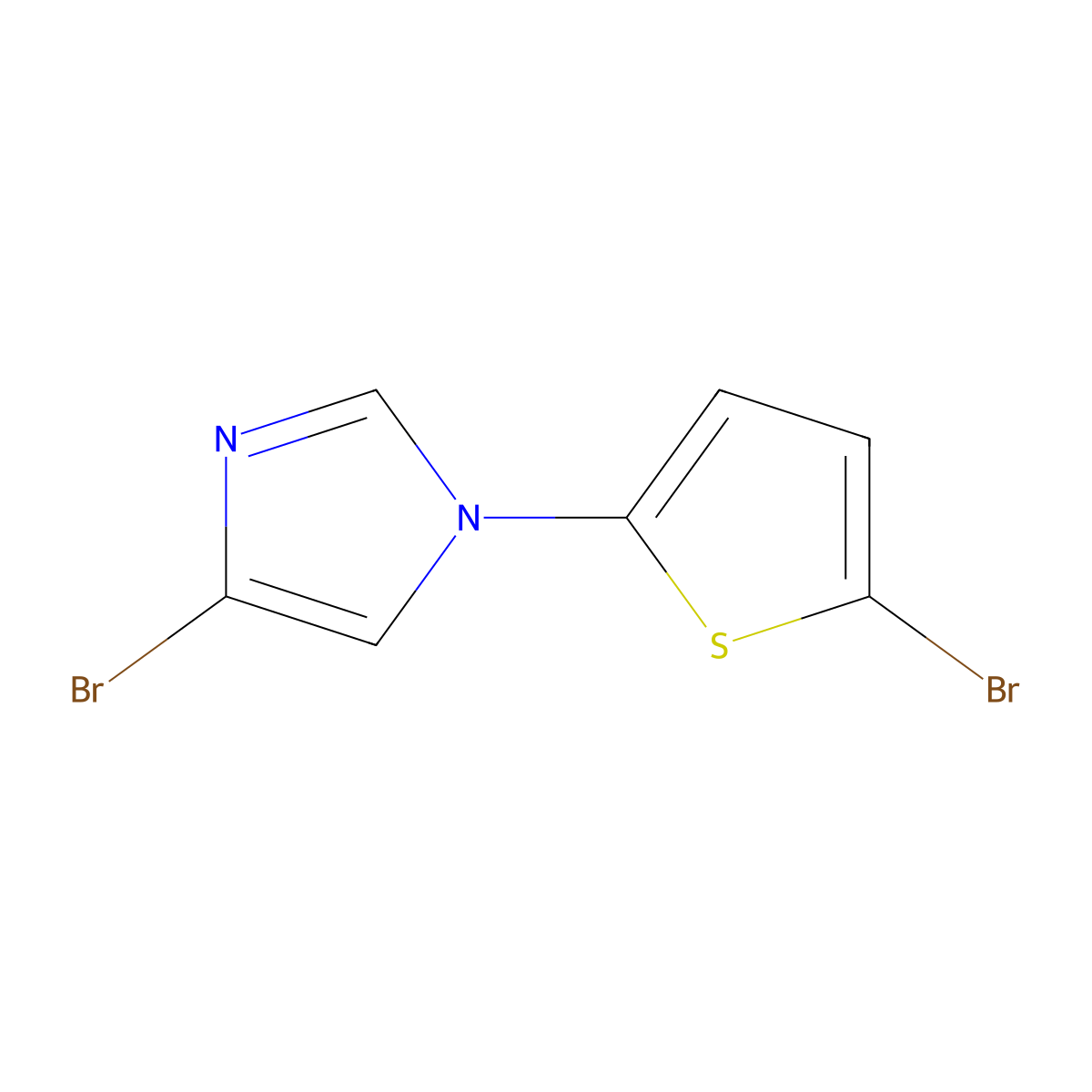 4-Bromo-1-(5-bromo-2-thienyl)-1H-imidazole molecular structure, CAS 1353854-02-0