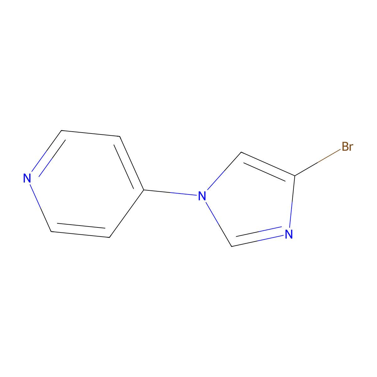 4-Bromo-1-(4-pyridyl)-1H-imidazole molecular structure, CAS 1353854-05-3