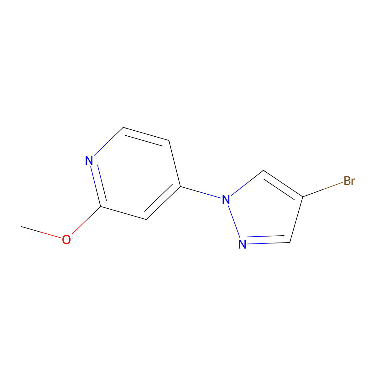4-Bromo-1-(2-methoxy-4-pyridyl)pyrazole molecular structure, CAS 1353854-12-2