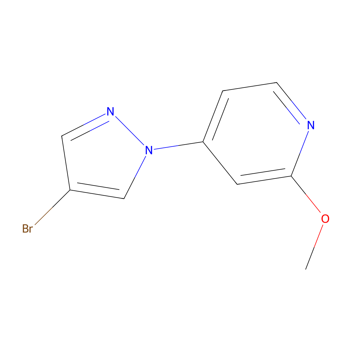 4-Bromo-1-(2-methoxy-4-pyridyl)pyrazole molecular structure, CAS 1353854-12-2