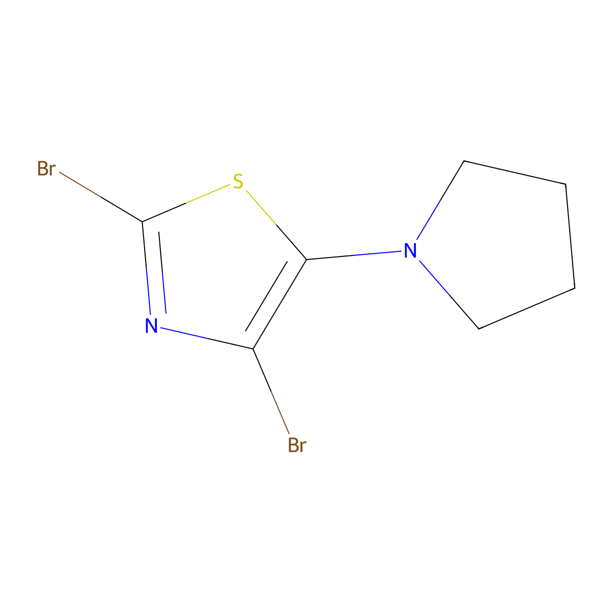 2,4-Dibomo-5-pyrrolidinothiazole molecular structure, CAS 1353854-14-4