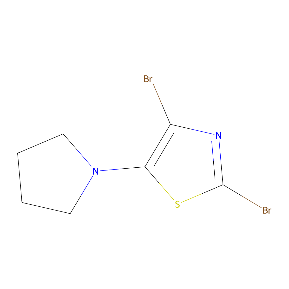 2,4-Dibomo-5-pyrrolidinothiazole molecular structure, CAS 1353854-14-4