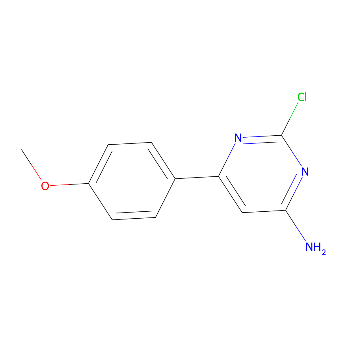 2-Chloro-4-amino-6-(4-methoxyphenyl)pyrimidine molecular structure, CAS 1353854-16-6