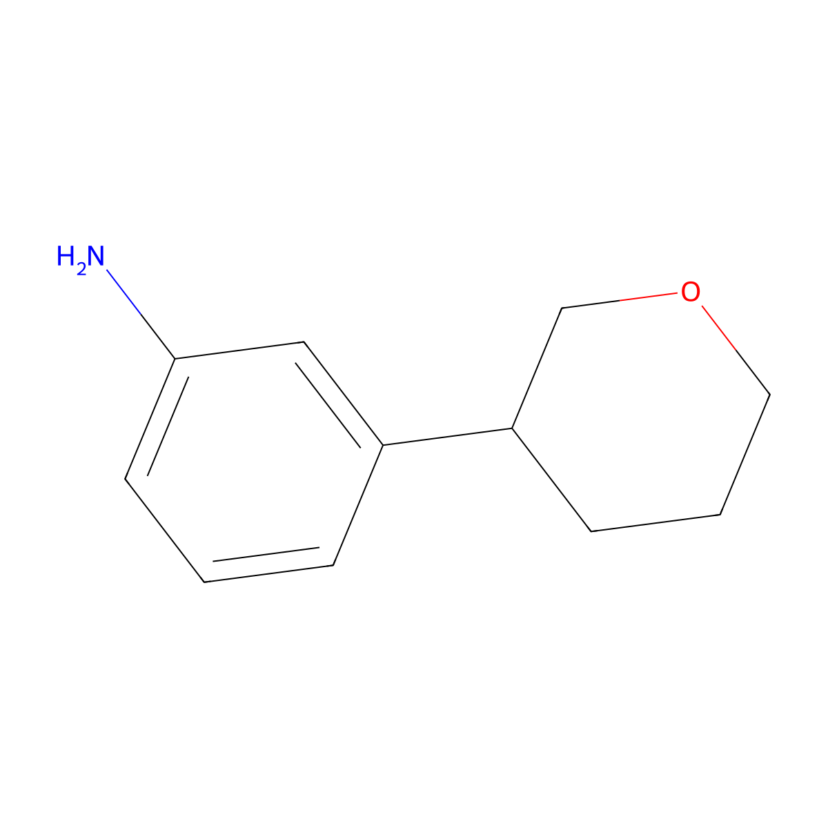 3-(tetrahydro-2H-pyran-3-yl)aniline molecular structure, CAS 1353854-19-9
