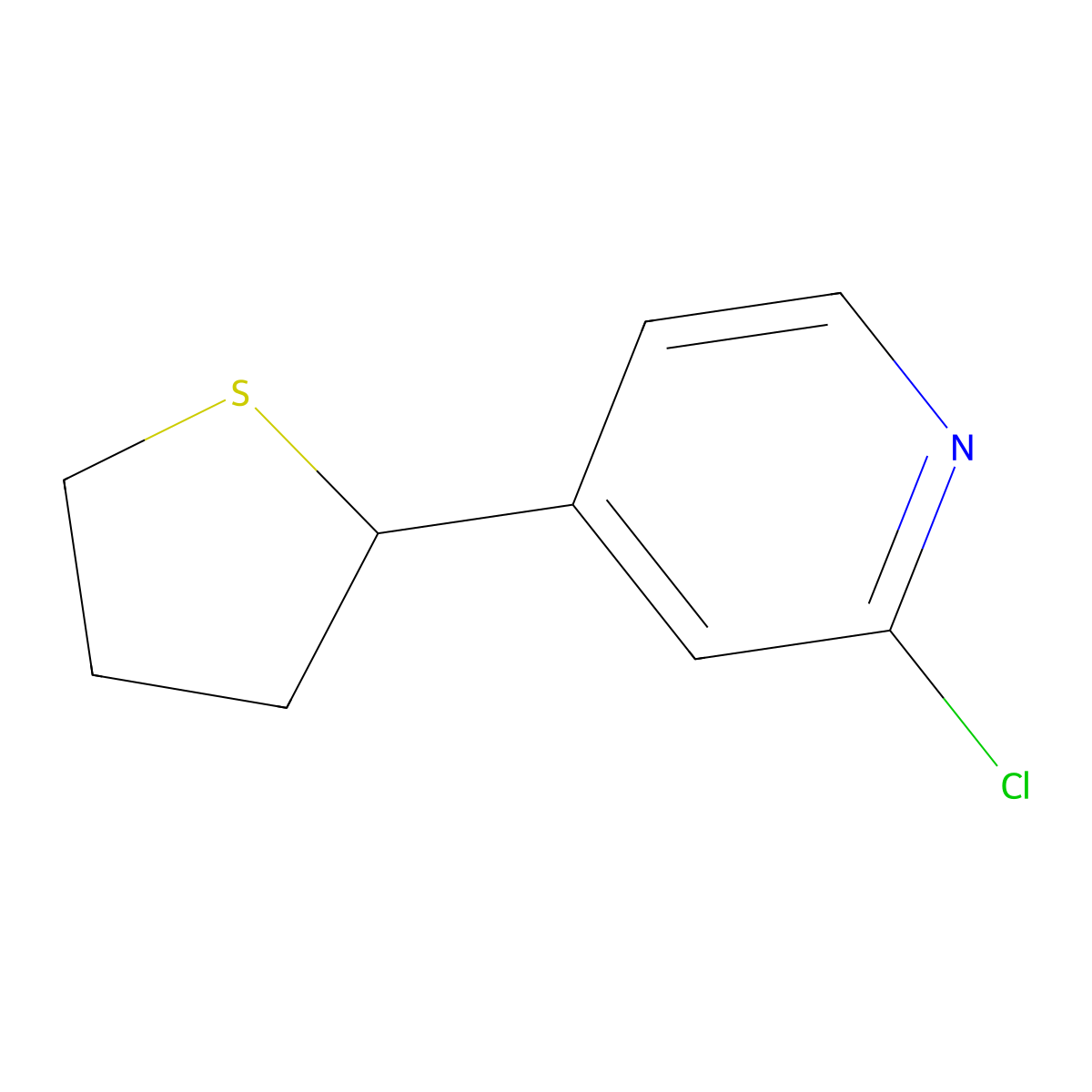 2-Chloro-4-(tetrahydrothiophen-2-yl)pyridine molecular structure, CAS 1353854-20-2