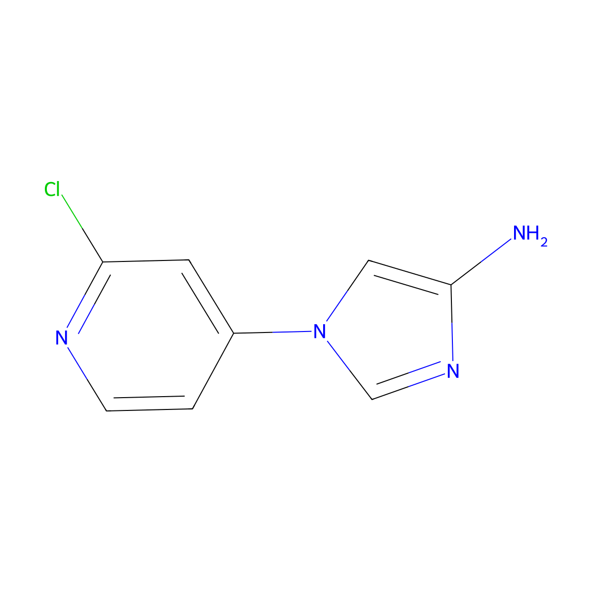 4-Amino-1-(2-chloro-4-pyridyl)imidazole molecular structure, CAS 1353854-22-4