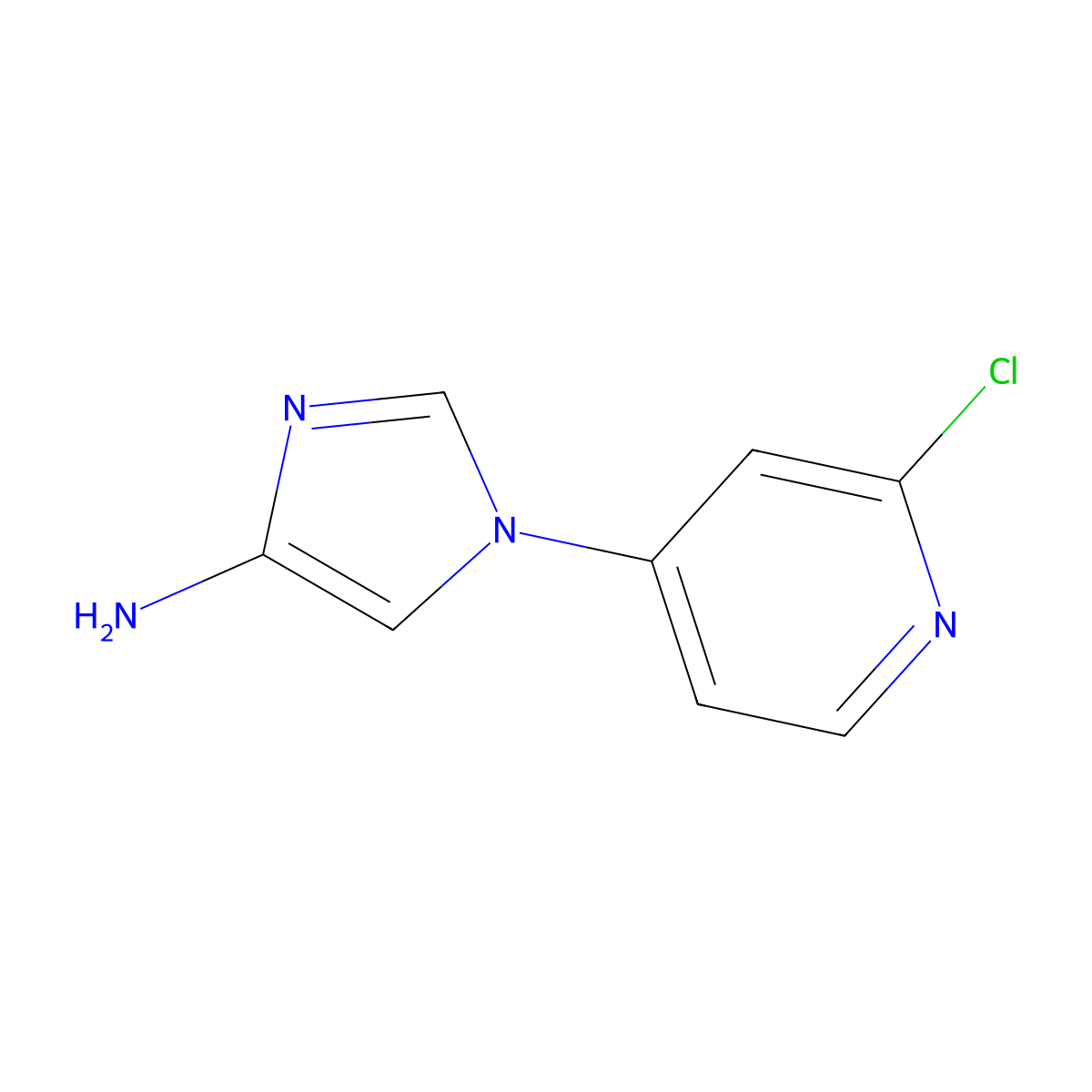 4-Amino-1-(2-chloro-4-pyridyl)imidazole molecular structure, CAS 1353854-22-4