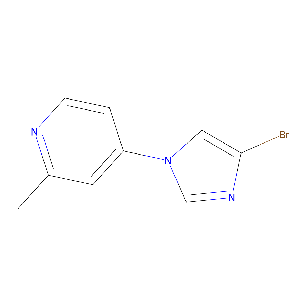 4-Bromo-1-(2-methyl-4-pyridyl)imidazole molecular structure, CAS 1353854-25-7