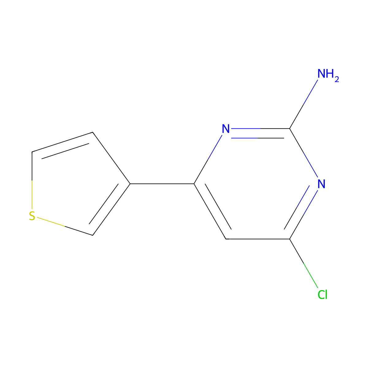 2-Amino-4-chloro-6-(3-thienyl)pyrimidine molecular structure, CAS 1353854-29-1