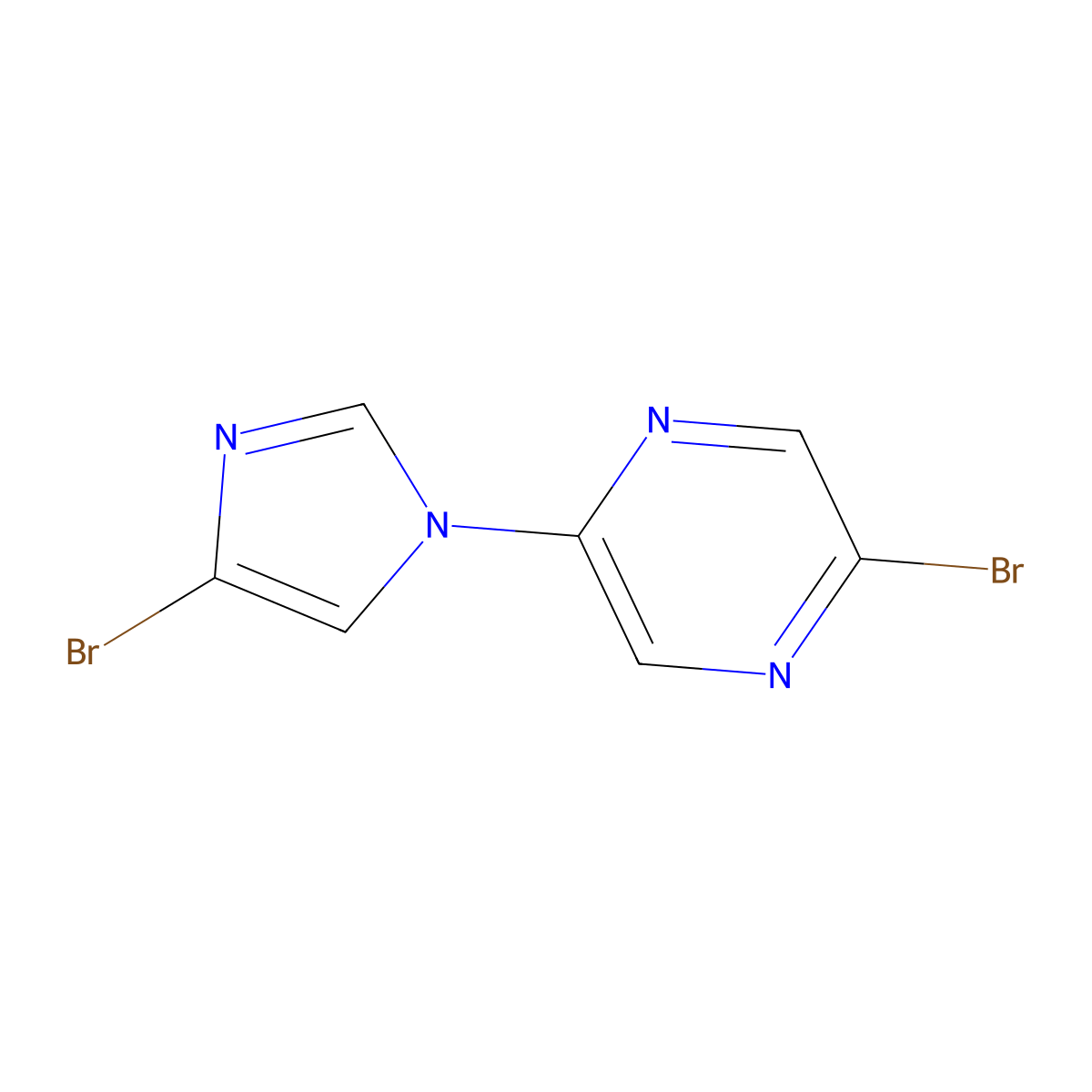 1-(5-Bromo-2-pyrazyl)-4-bromoimidazole molecular structure, CAS 1353854-30-4