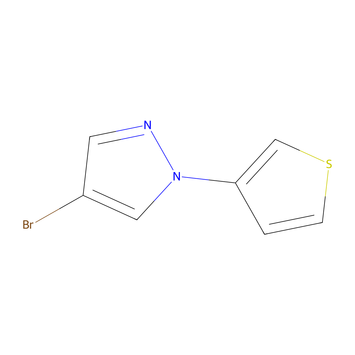 4-Bromo-1-(3-thienyl)pyrazole molecular structure, CAS 1353854-33-7
