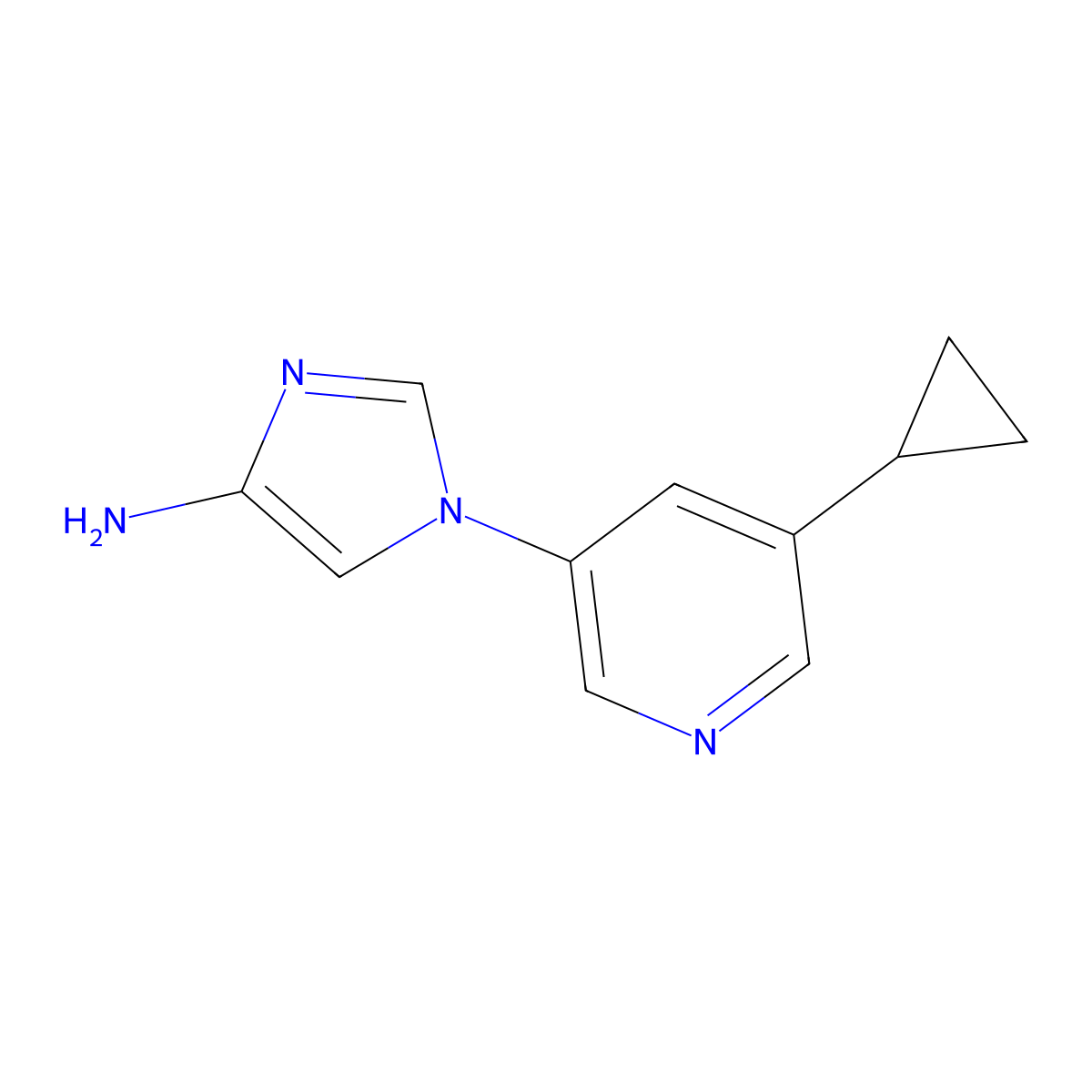 4-Amino-1-(5-cyclopropyl-3-pyridyl)imidazole molecular structure, CAS 1353854-36-0