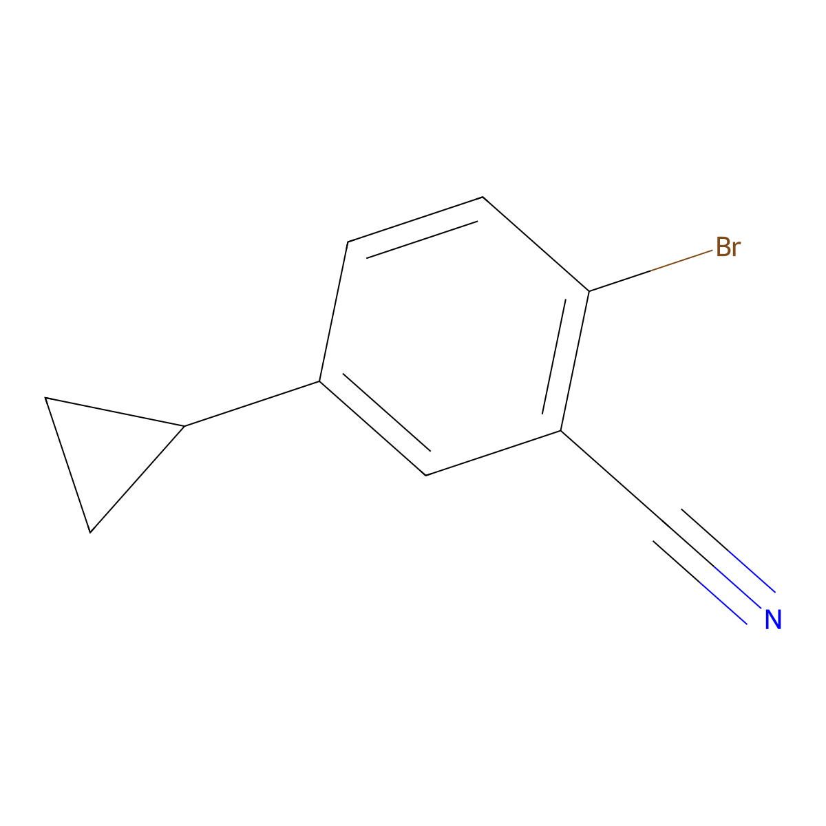 2-Bromo-5-cyclopropylbenzonitrile molecular structure, CAS 1353854-37-1