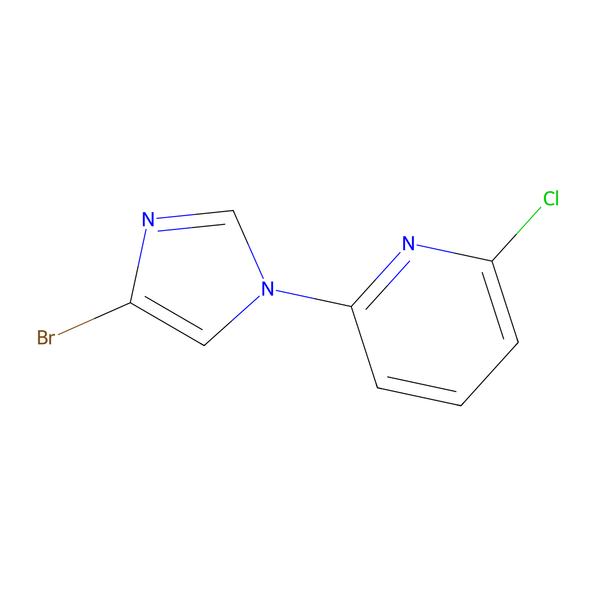 2-(4-bromo-1H-imidazol-1-yl)-6-chloropyridine molecular structure, CAS 1353854-44-0