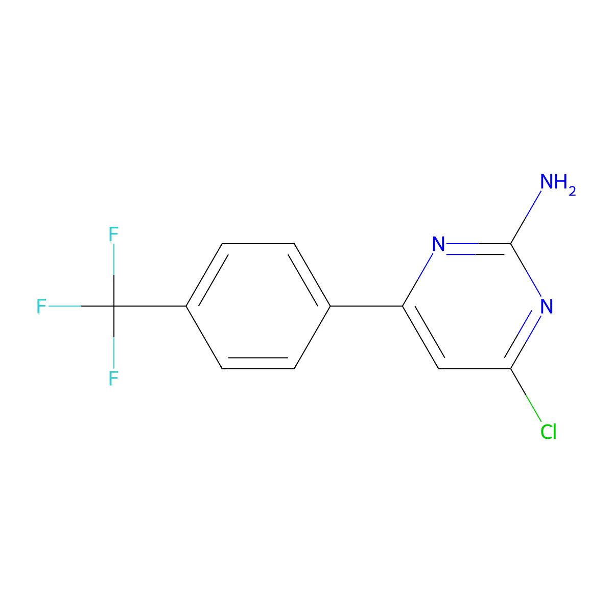 2-Amino-4-chloro-6-(4-trifluoromethylphenyl)pyrimidine molecular structure, CAS 1353854-45-1