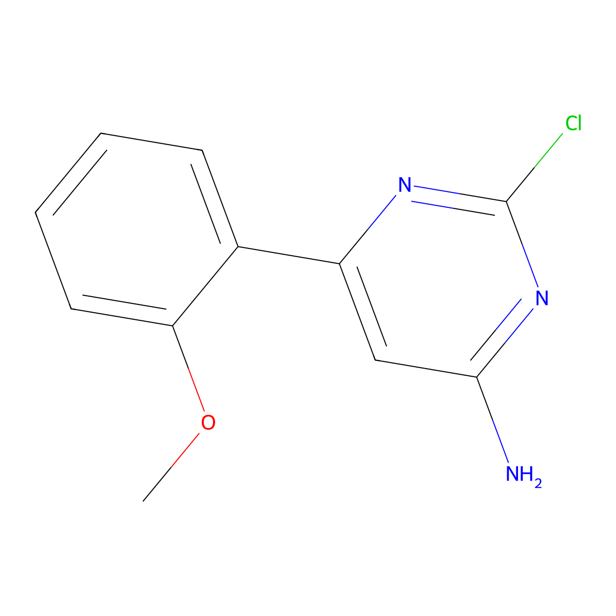 2-Chloro-4-amino-6-(2-methoxyphenyl)pyrimidine molecular structure, CAS 1353854-47-3