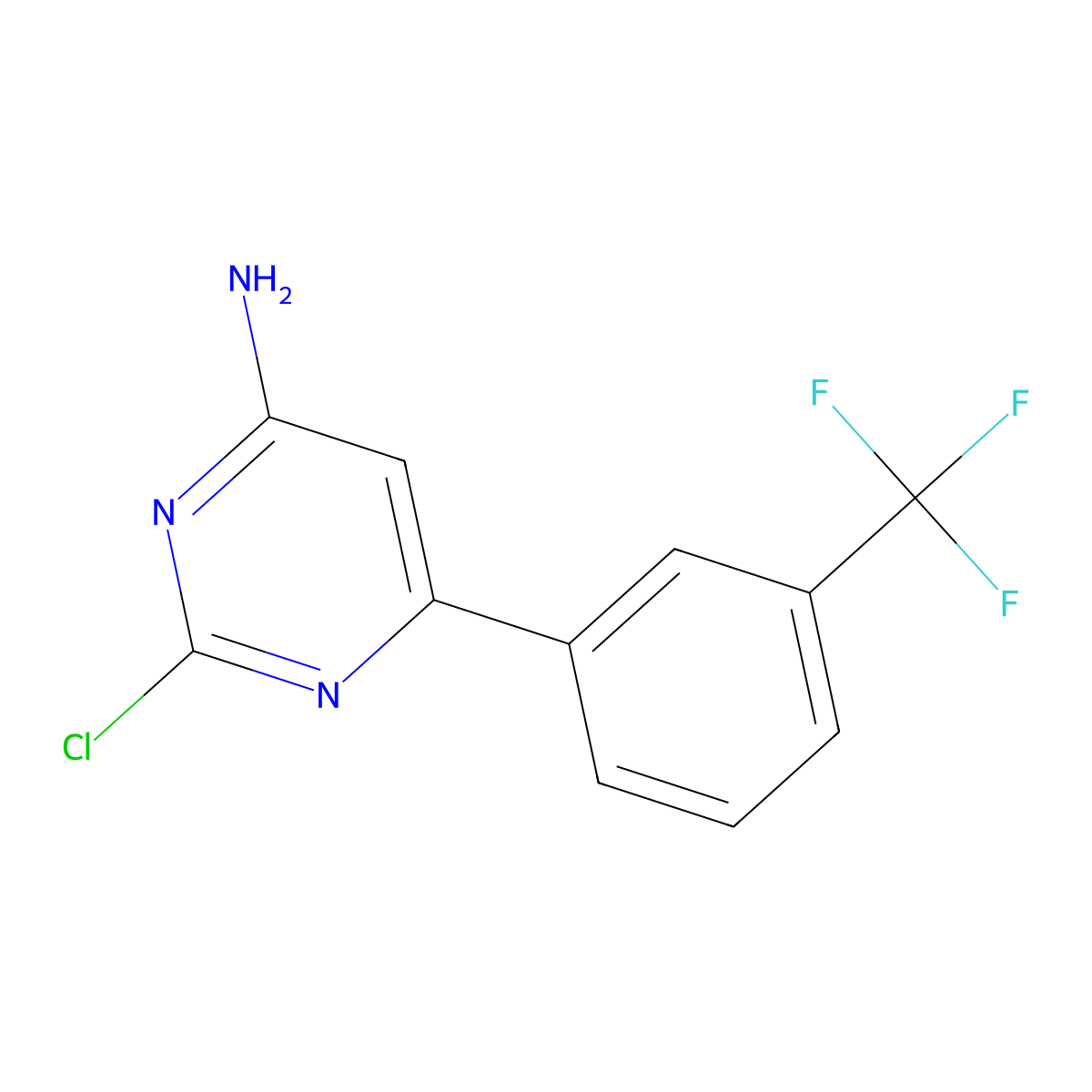 2-Chloro-4-amino-6-(3-trifluoromethylphenyl)pyrimidine molecular structure, CAS 1353854-48-4