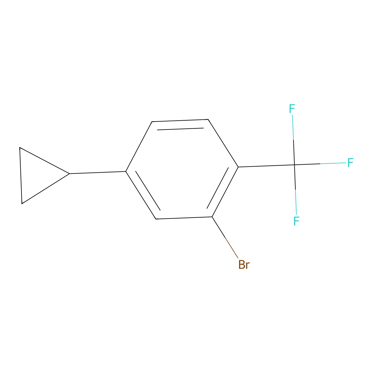2-Bromo-4-cyclopropyl-1-(trifluoromethyl)benzene molecular structure, CAS 1353854-51-9
