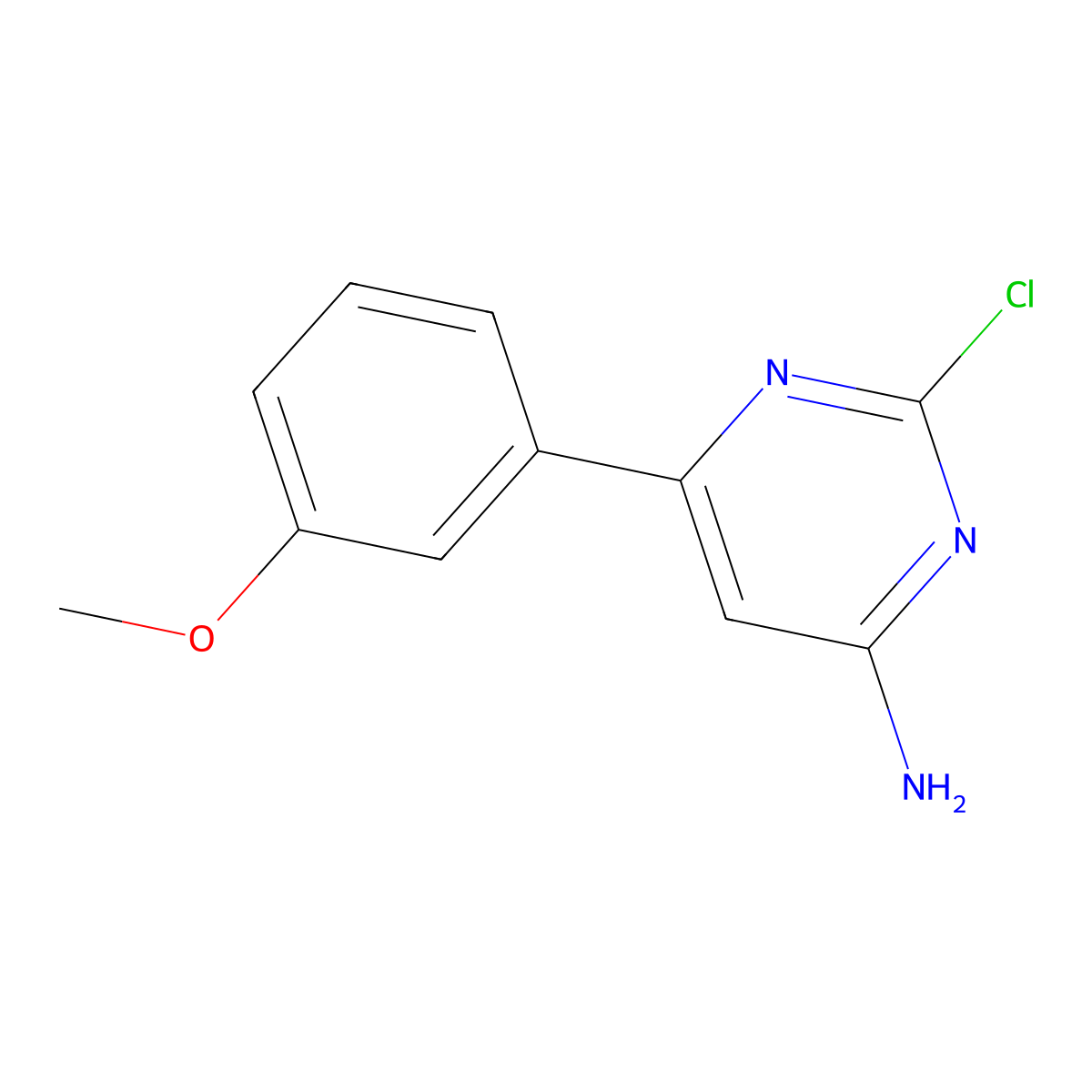 2-Chloro-4-amino-6-(3-methoxyphenyl)pyrimidine molecular structure, CAS 1353854-53-1